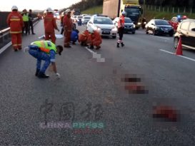 轿车撞击再辗过  骑士遗体肢离破碎