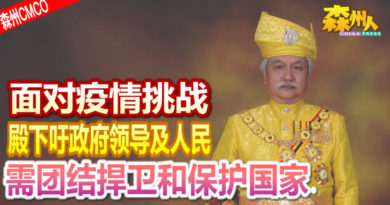 ◤森州CMCO◢面对疫情挑战 殿下吁政府领导及人民 需团结捍卫和保护国家