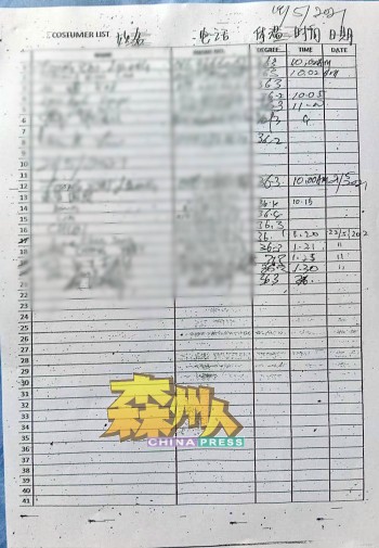 李三路小食中心事发当天的出入记录簿上，的确没有涉案者写下本身资料。