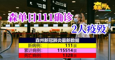 ◤森州疫情◢森单日111确诊 2人疫殁
