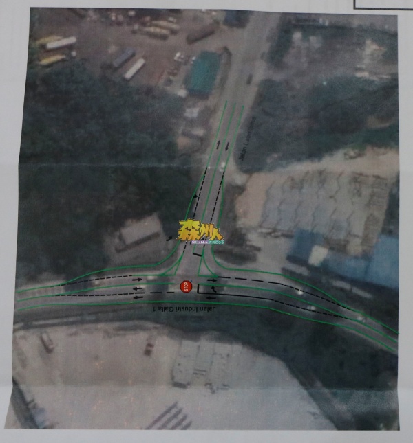 家丽城通往嘉乐珍珠园工业区的三岔路口提升及扩建工程的鸟瞰图。