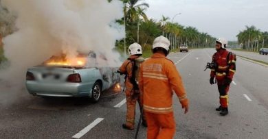 华嘉车大火中烧毁 庆幸无人伤亡
