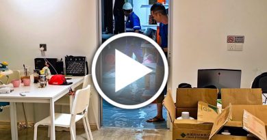 森州人头条｜金马扬商业区｜疑油垢阻塞排污管 污水倒流多家商店遭殃