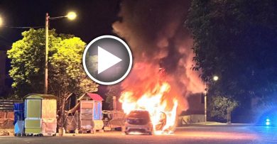 轿车冒烟 速陷火海 车内1人逃生