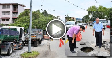 水管老化破裂路陷  罗白路现深坑   速补