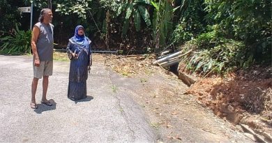 连日长命豪雨引发 山坡水沟龟裂坍塌